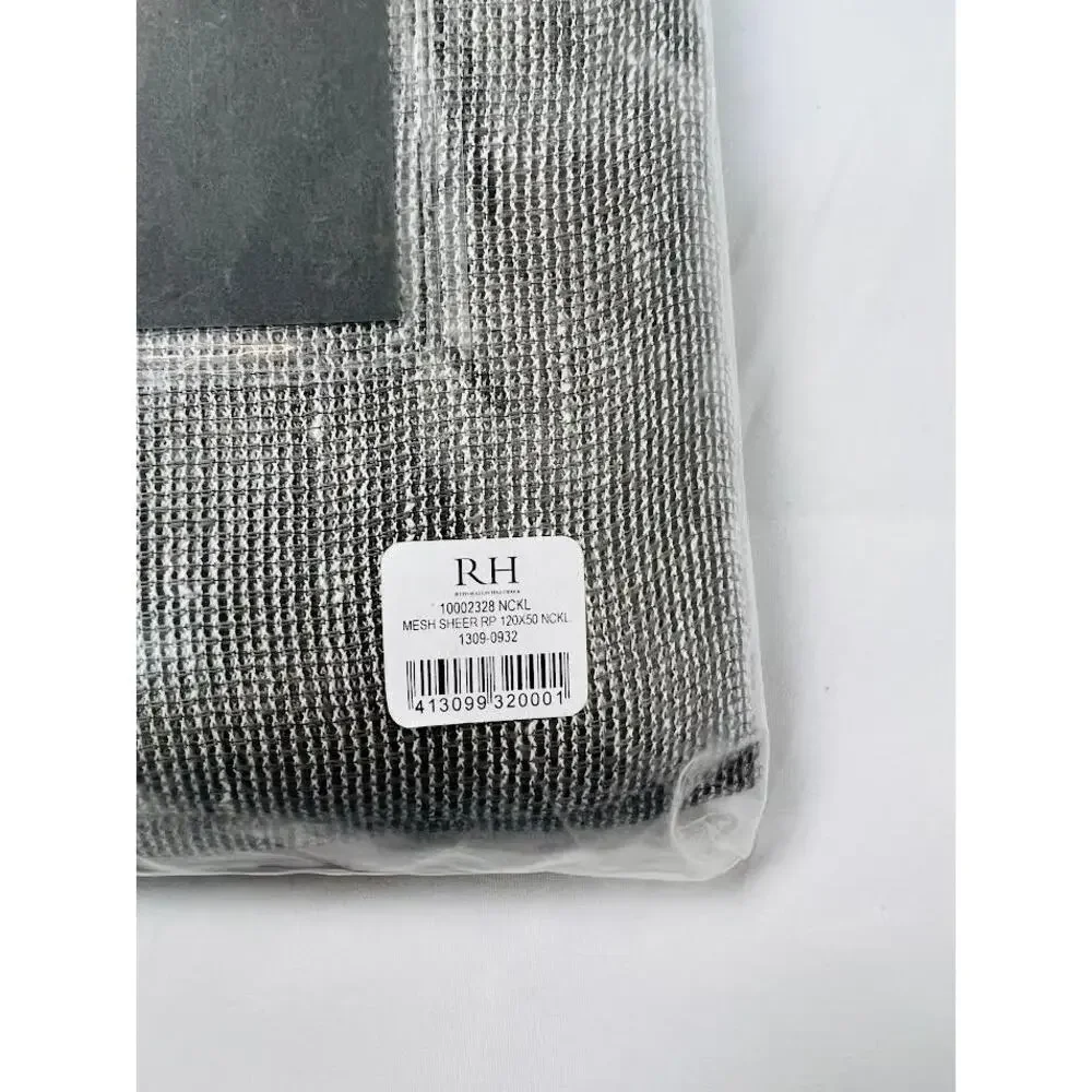 NEW! Hardware Italian Linen Mesh Sheer Drapery- GRAY, 50
